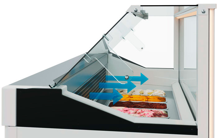Витрина для мороженого Carboma IC72 SL 1,3-1 (брендирование фронтальной панели)