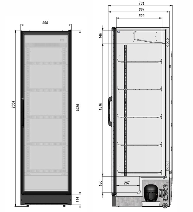 Холодильный шкаф Briskly 5 (RAL 7024)