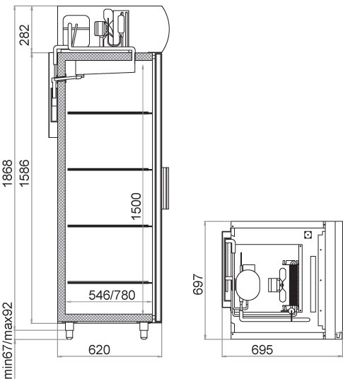 Холодильный шкаф со стеклянной дверцей Polair DM105-S